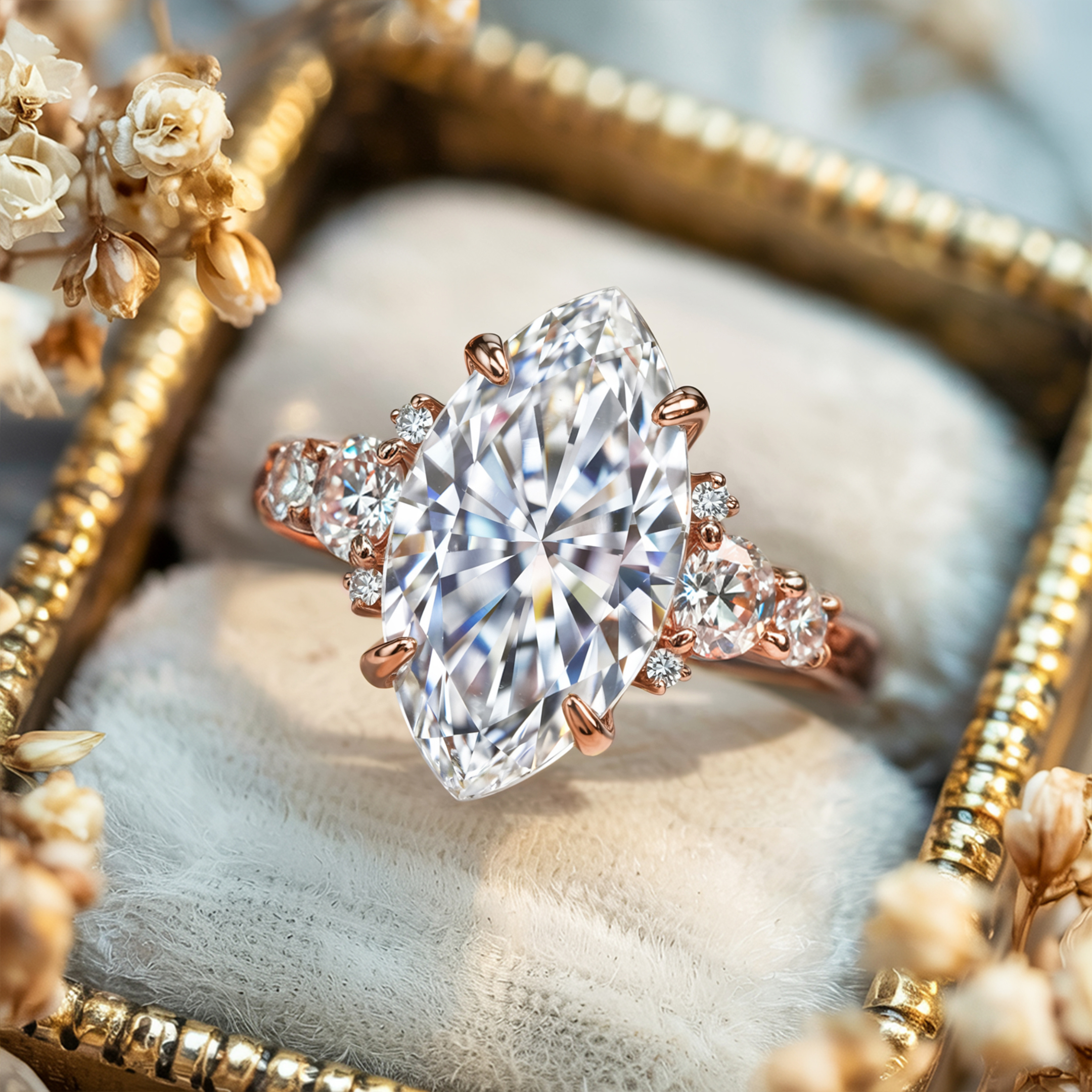 The Bella Jewel Marquise Cut Moissanite Ring