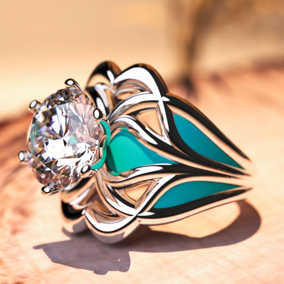 The Ocean Star: Ethical Diamond Ring - S925 Sterling Silver