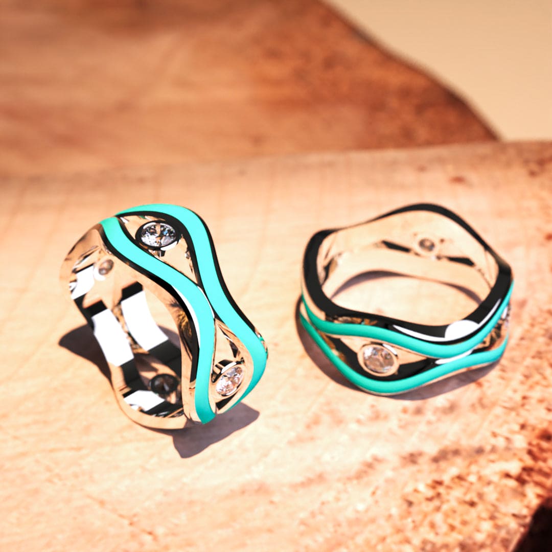 Dolphin's Eye: Ethical Diamond Ring - S925 Sterling Silver