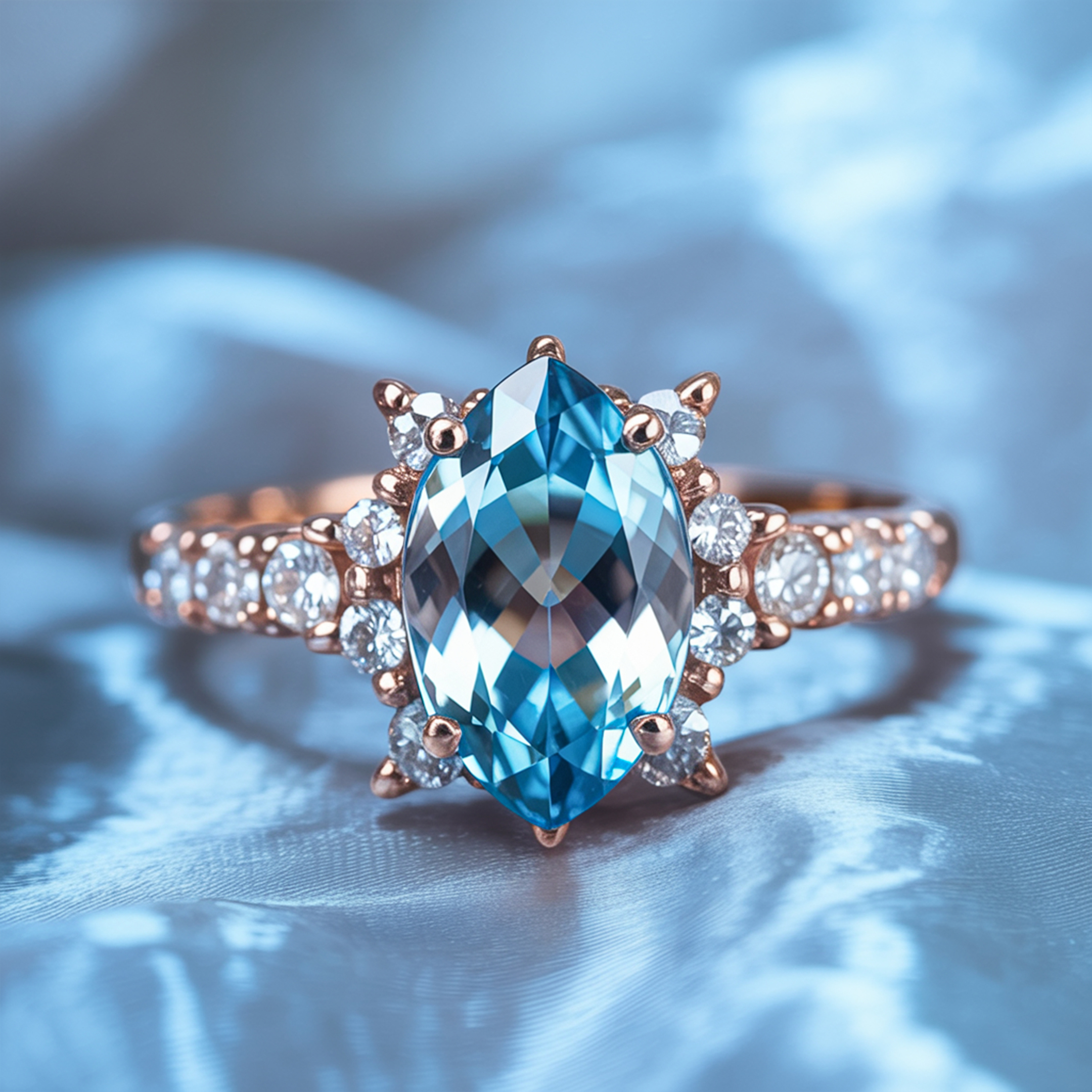 The Caterina Marquise Cut Moissanite Ring
