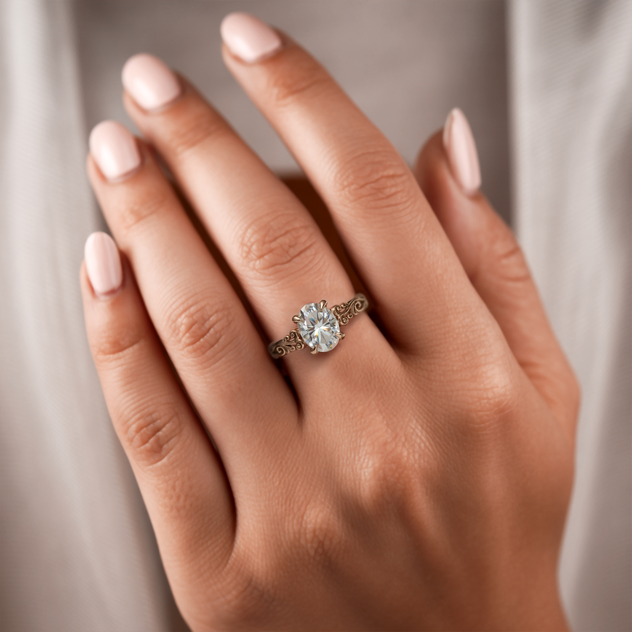 The Celestine - Vintage Moissanite Ring