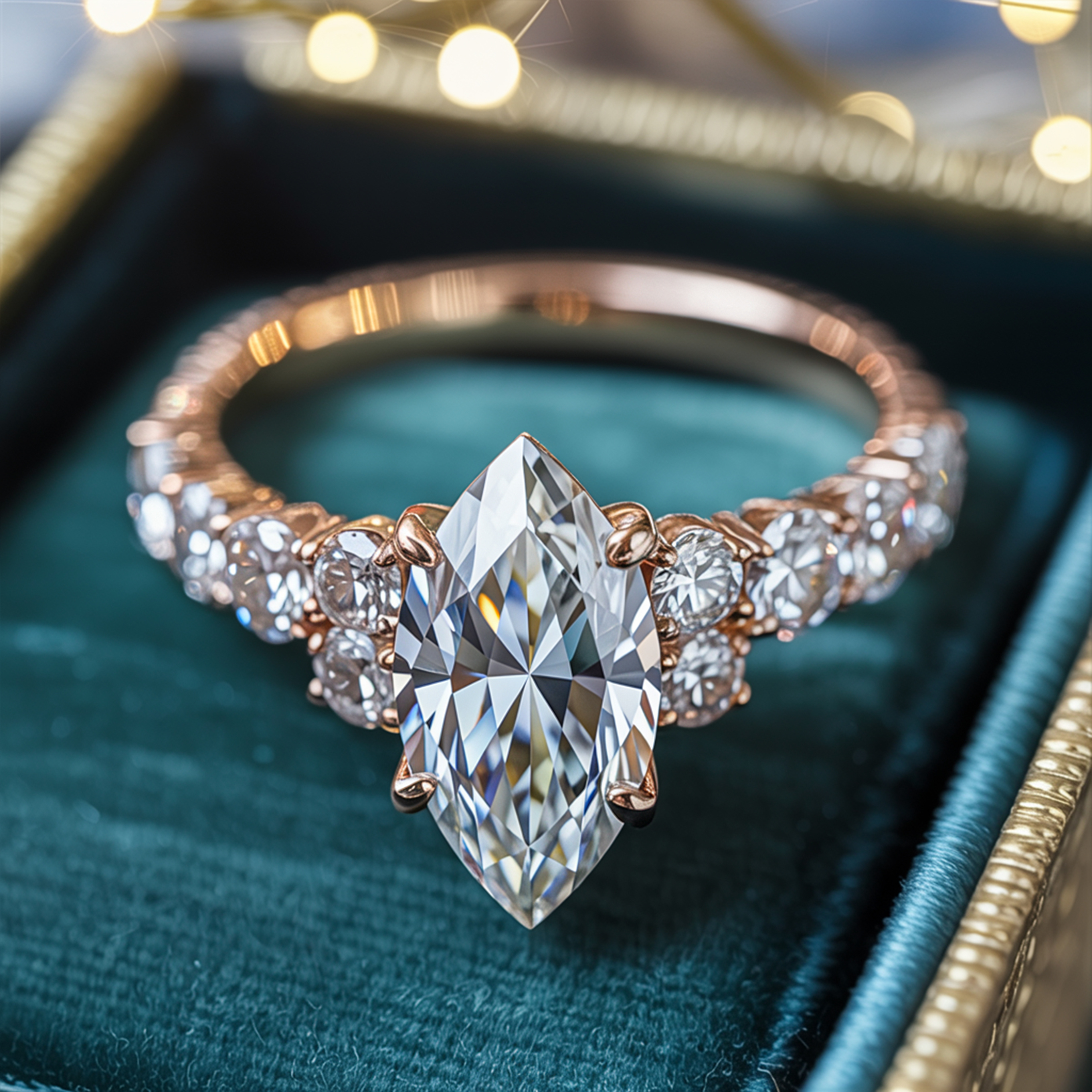 The Adelina Rae — Marquise Cut Moissanite Ring