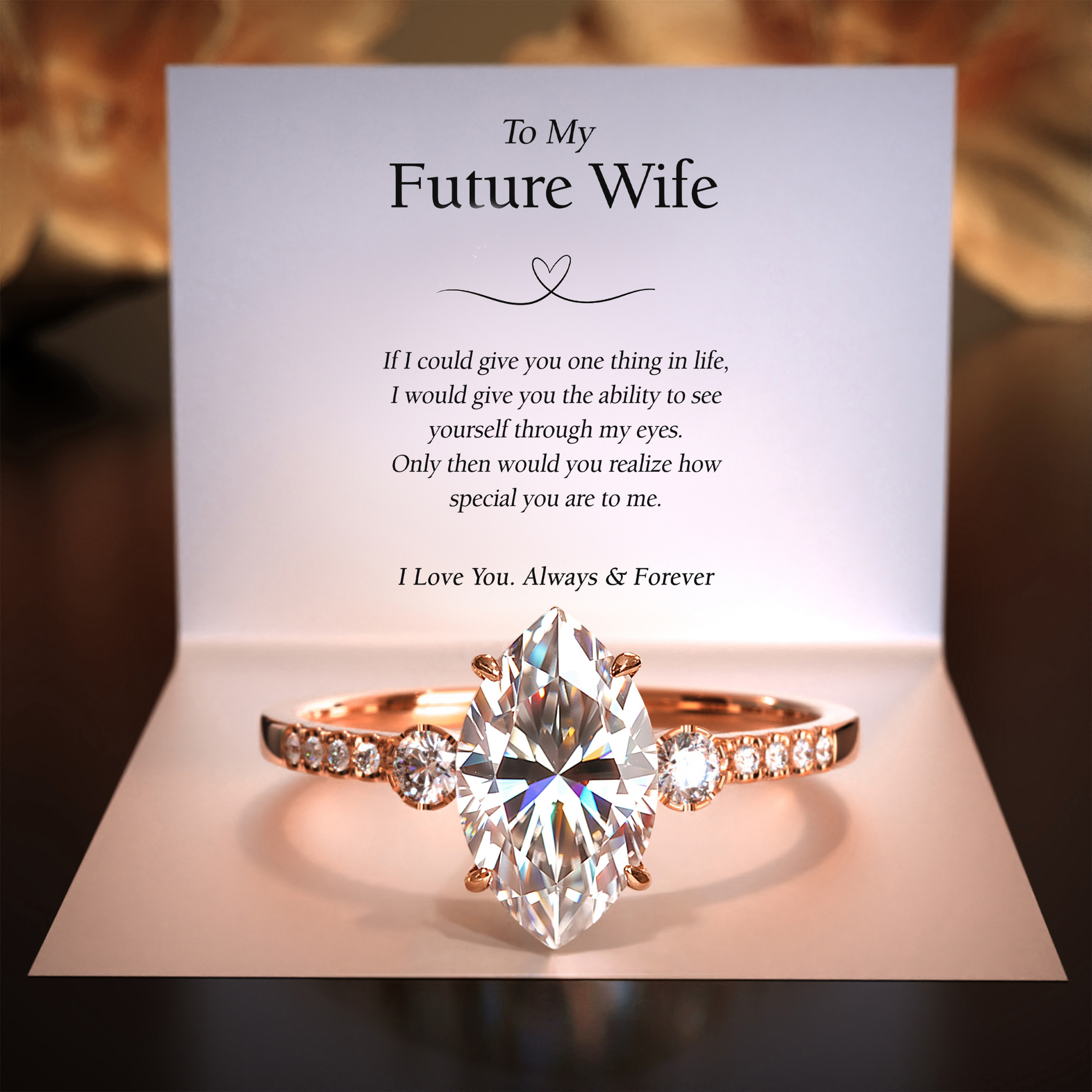 The Luna | To My Future Wife — Marquise Cut Moissanite Ring