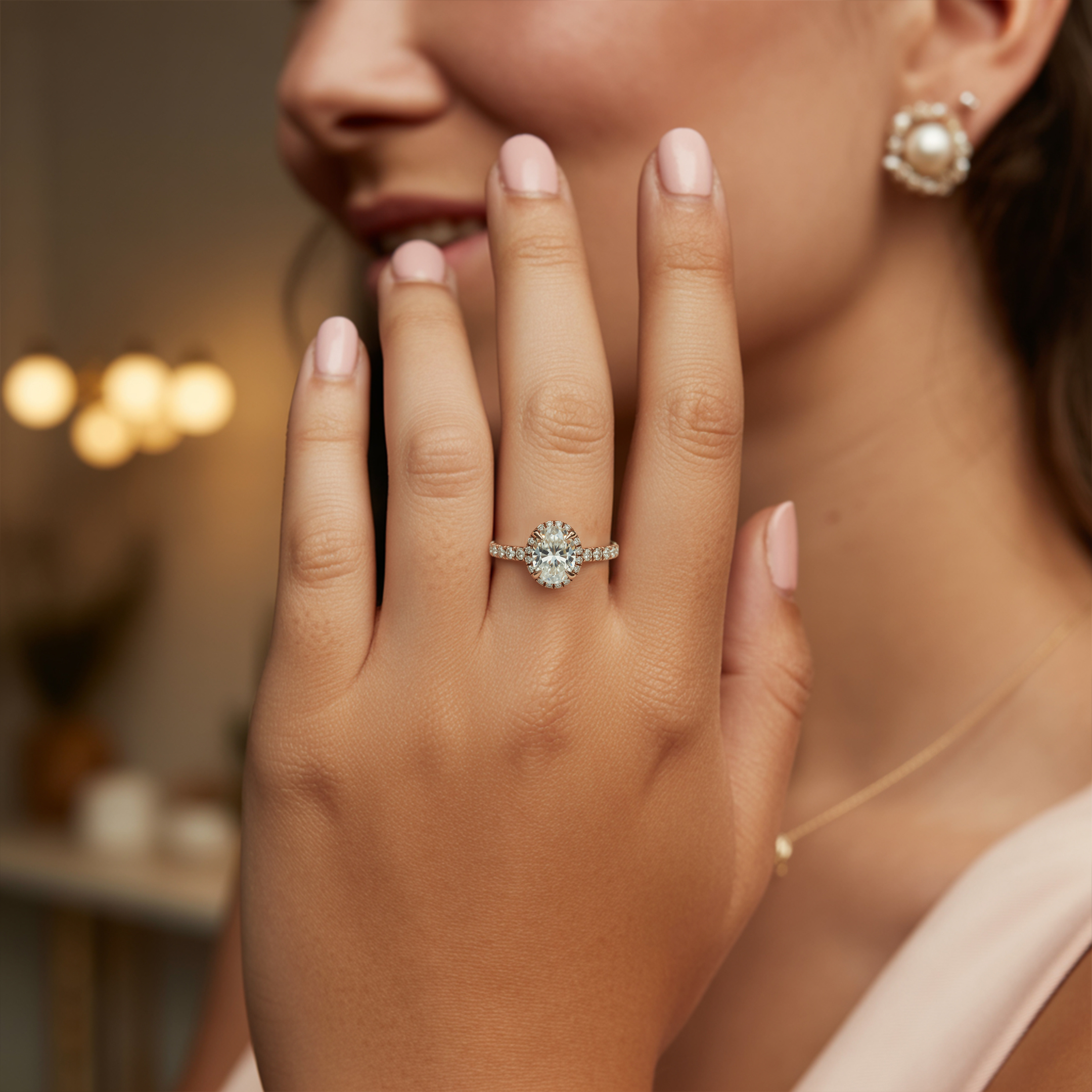 The Celestine - Halo Moissanite Ring