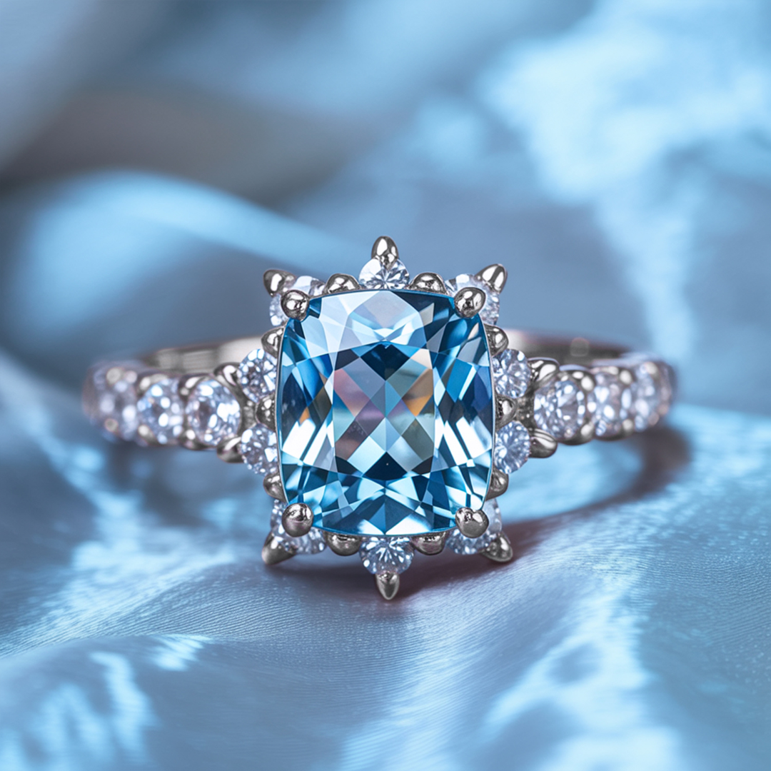 The Caterina Cushion Cut Moissanite Ring