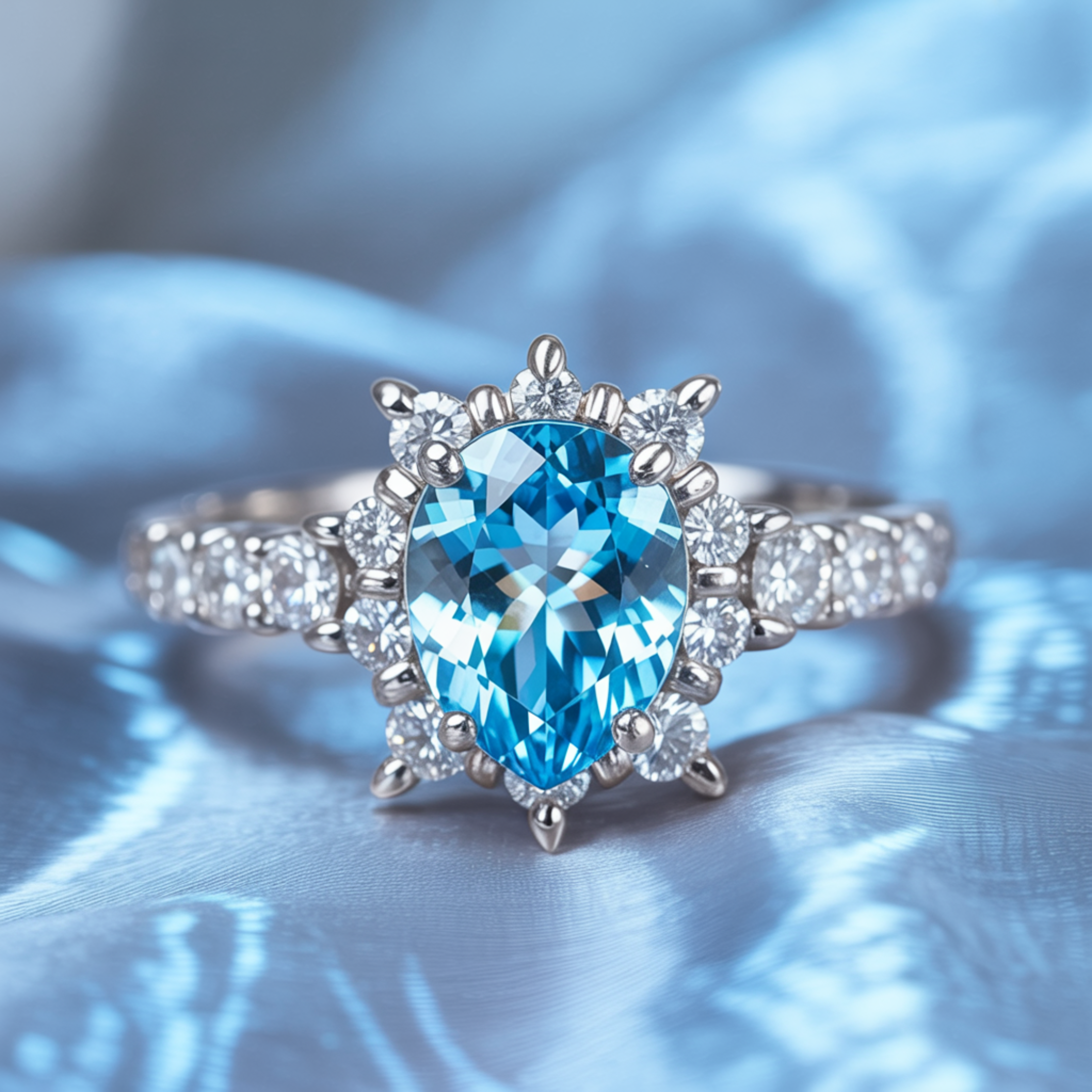 The Caterina Pear Cut Moissanite Ring