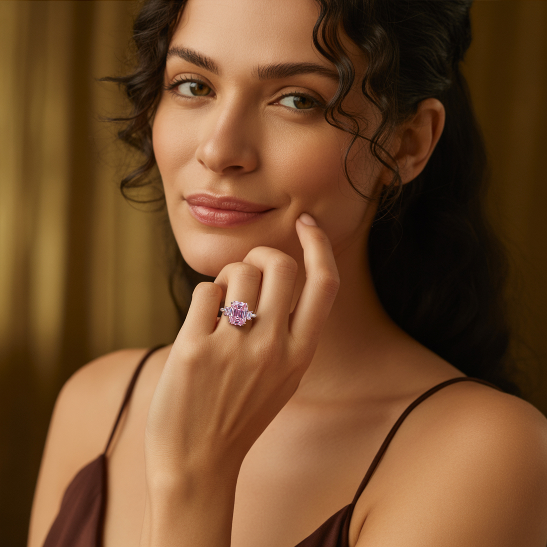 The Camilla - Three Stone Moissanite Ring