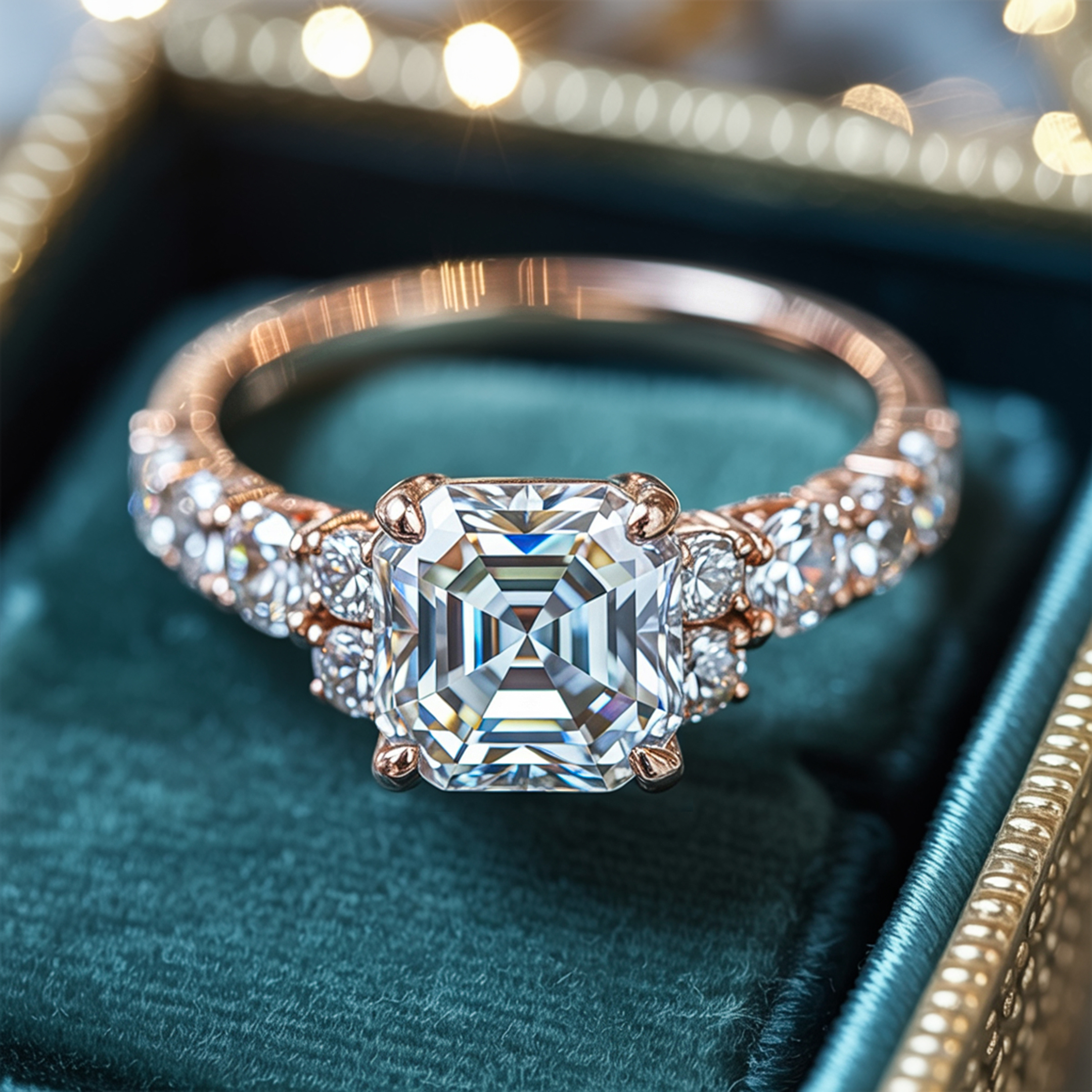 The Adelina Rae — Asscher Cut Moissanite Ring