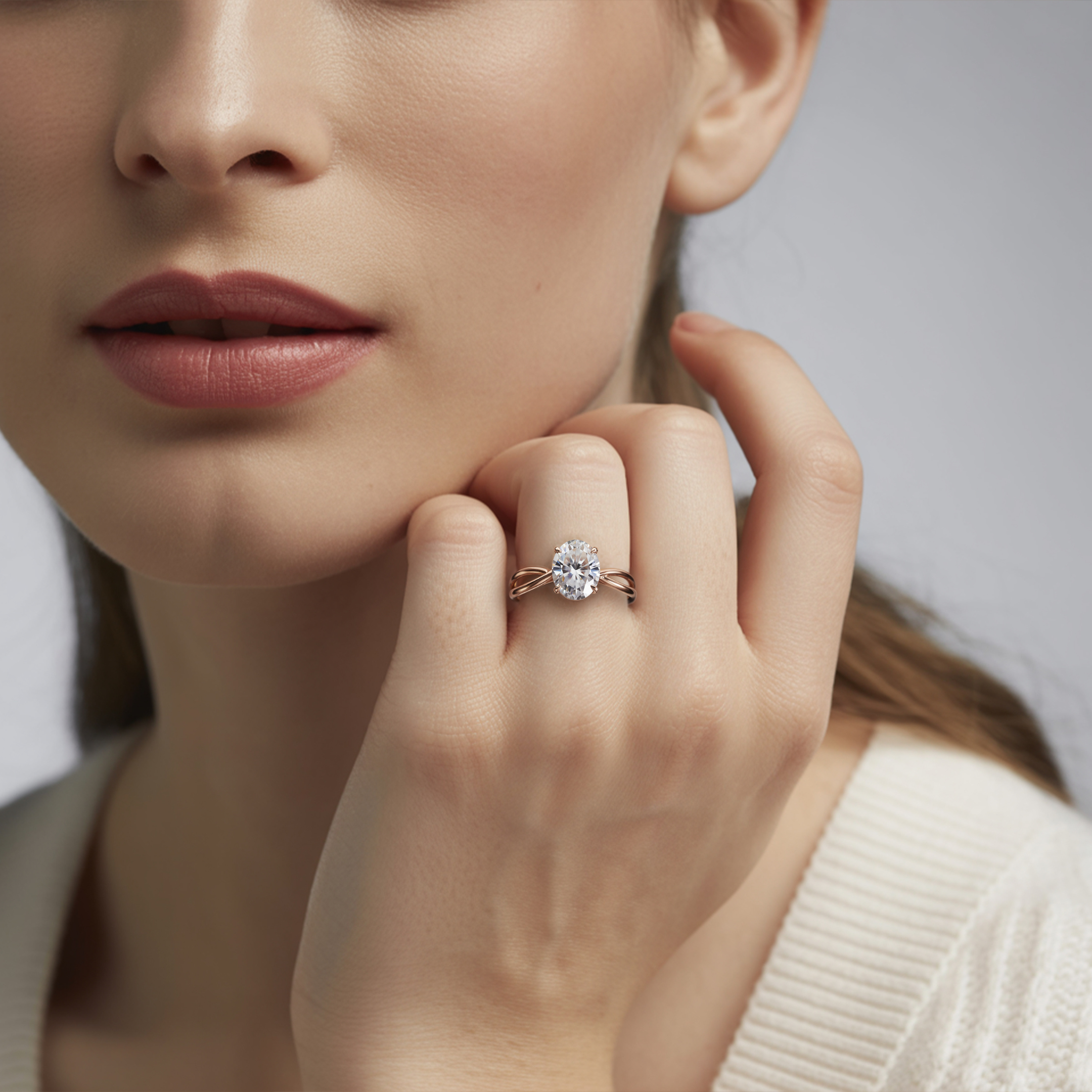 The Luna - Infinity Moissanite Ring