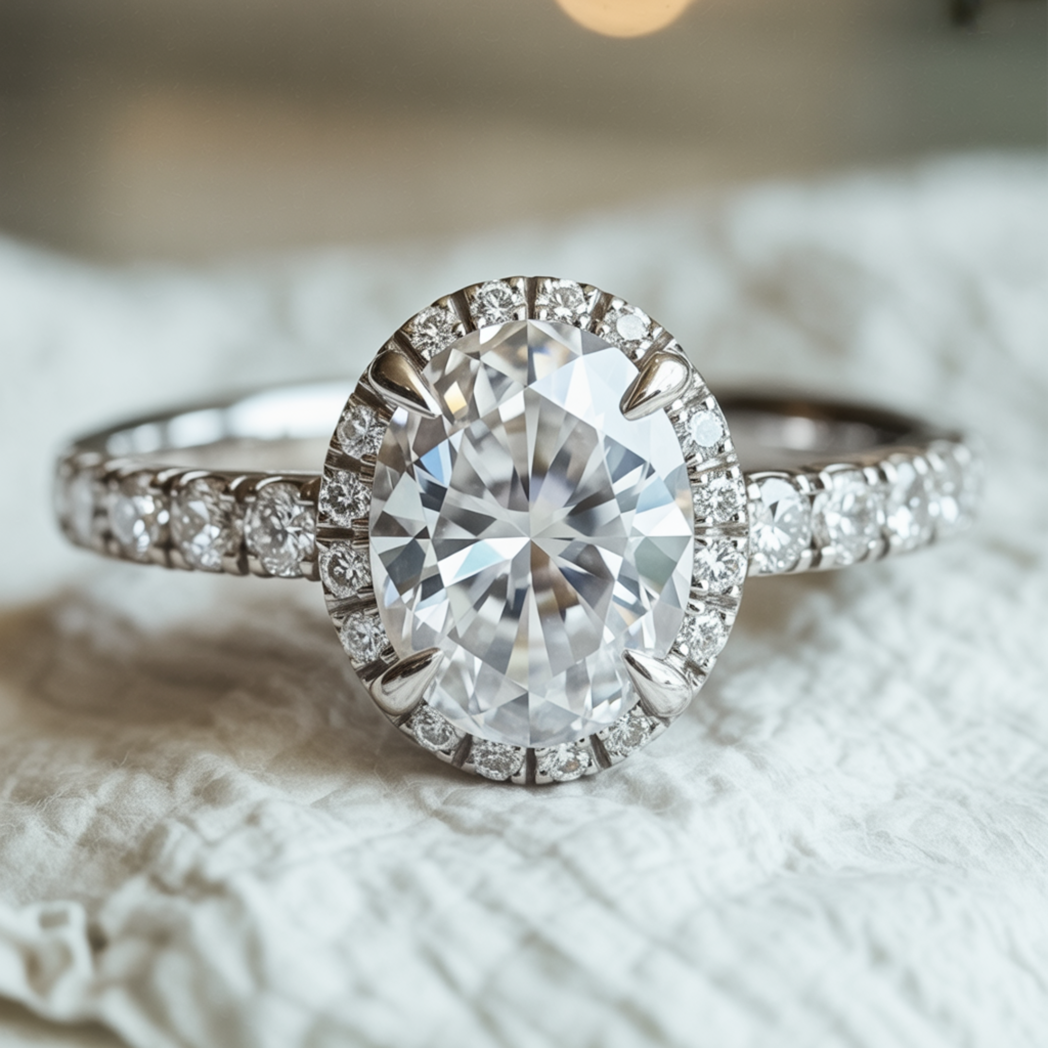 The Celestine - Halo Moissanite Ring