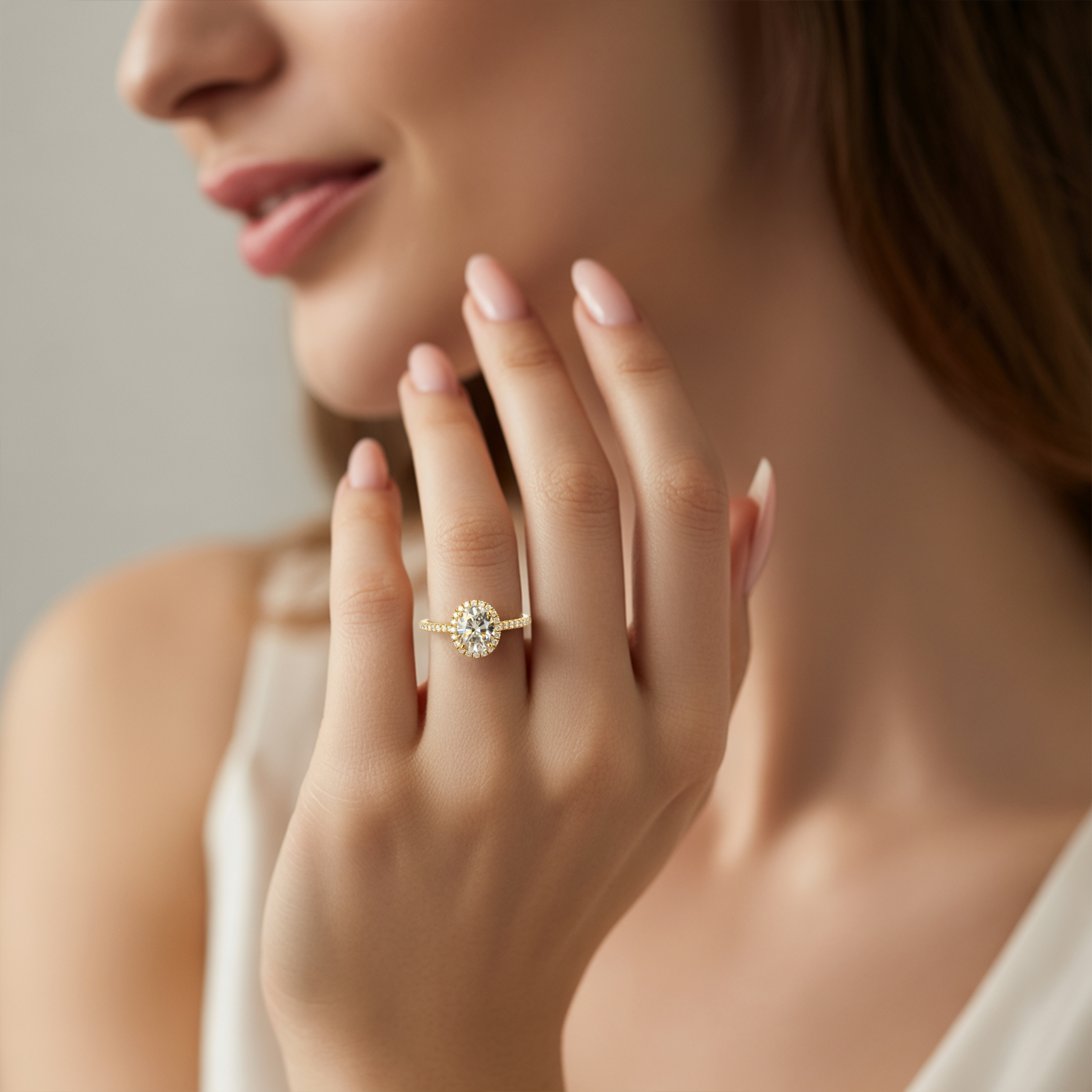 The Luna – Halo Moissanite Ring