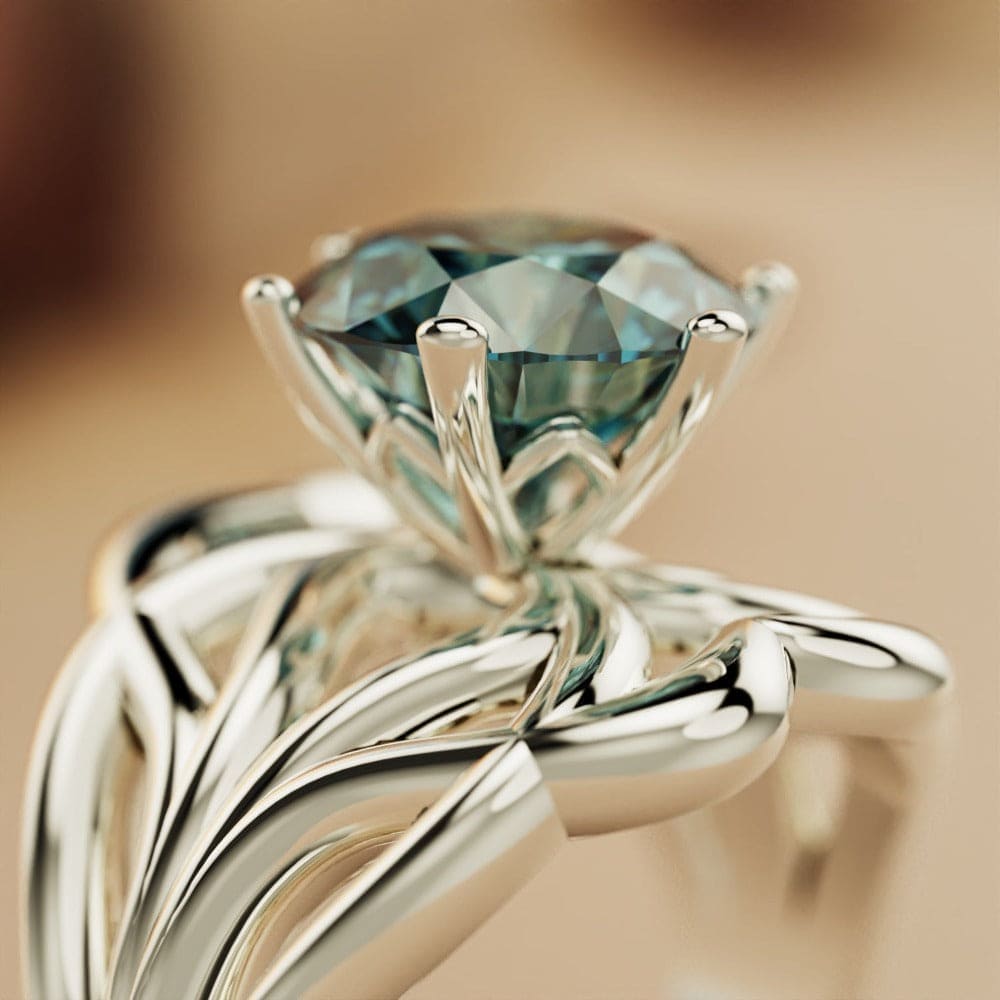 Azure Dream: Round-Cut Aquamarine Ring - S925 Sterling Silver