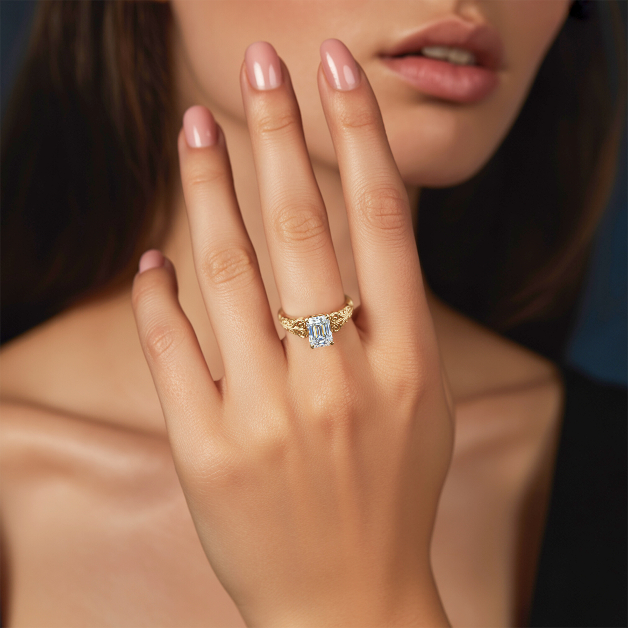 The Adelina Rae – Vintage Moissanite Ring