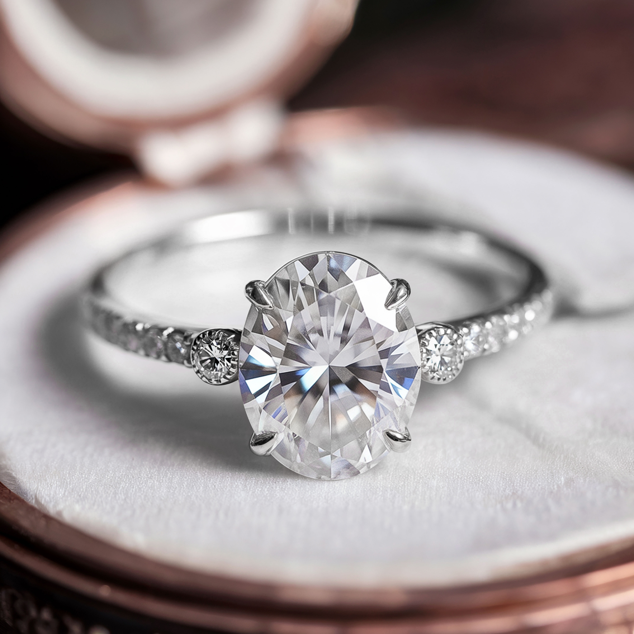 The Luna 3CT Moissanite Ring