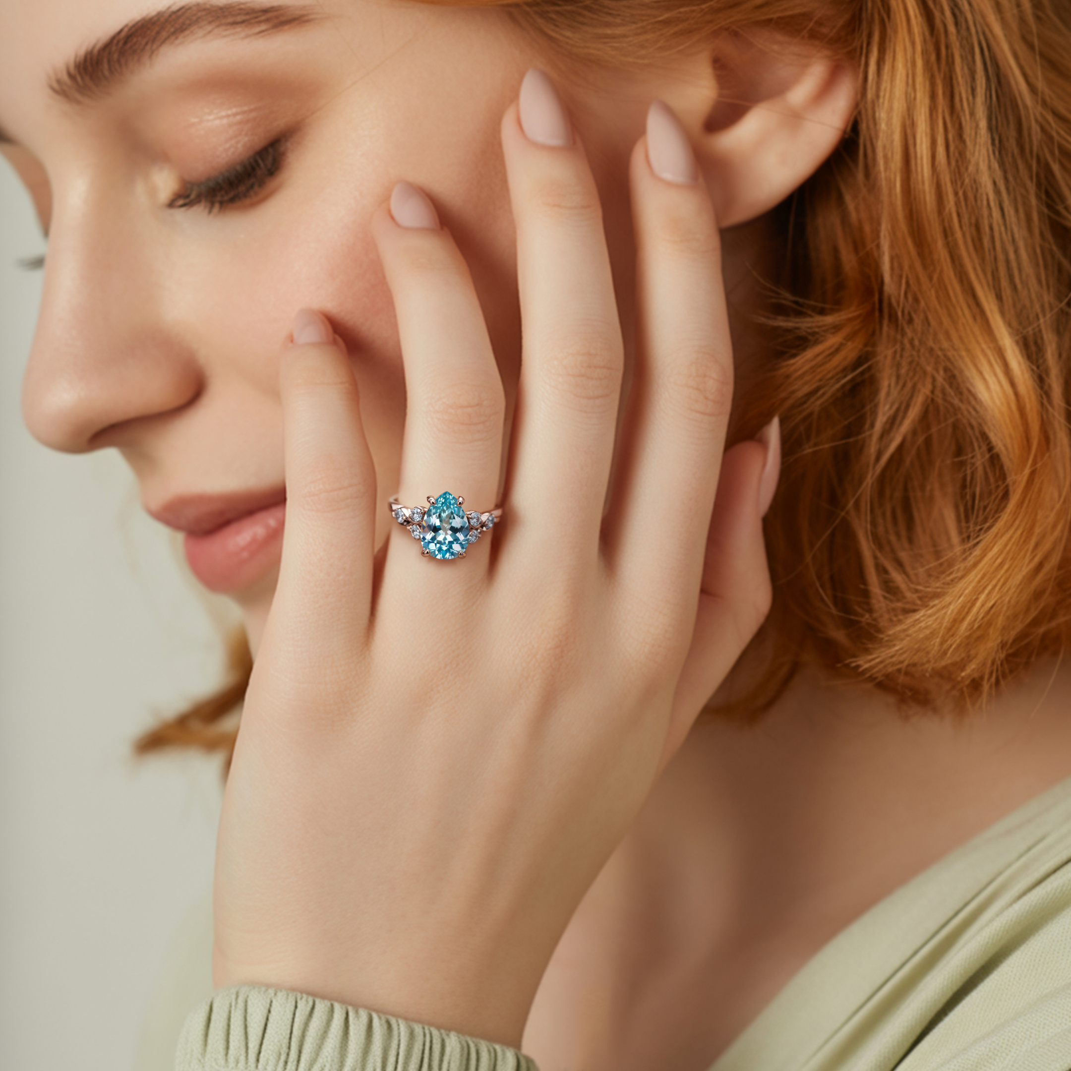 The Katalina Pear Cut Moissanite Ring
