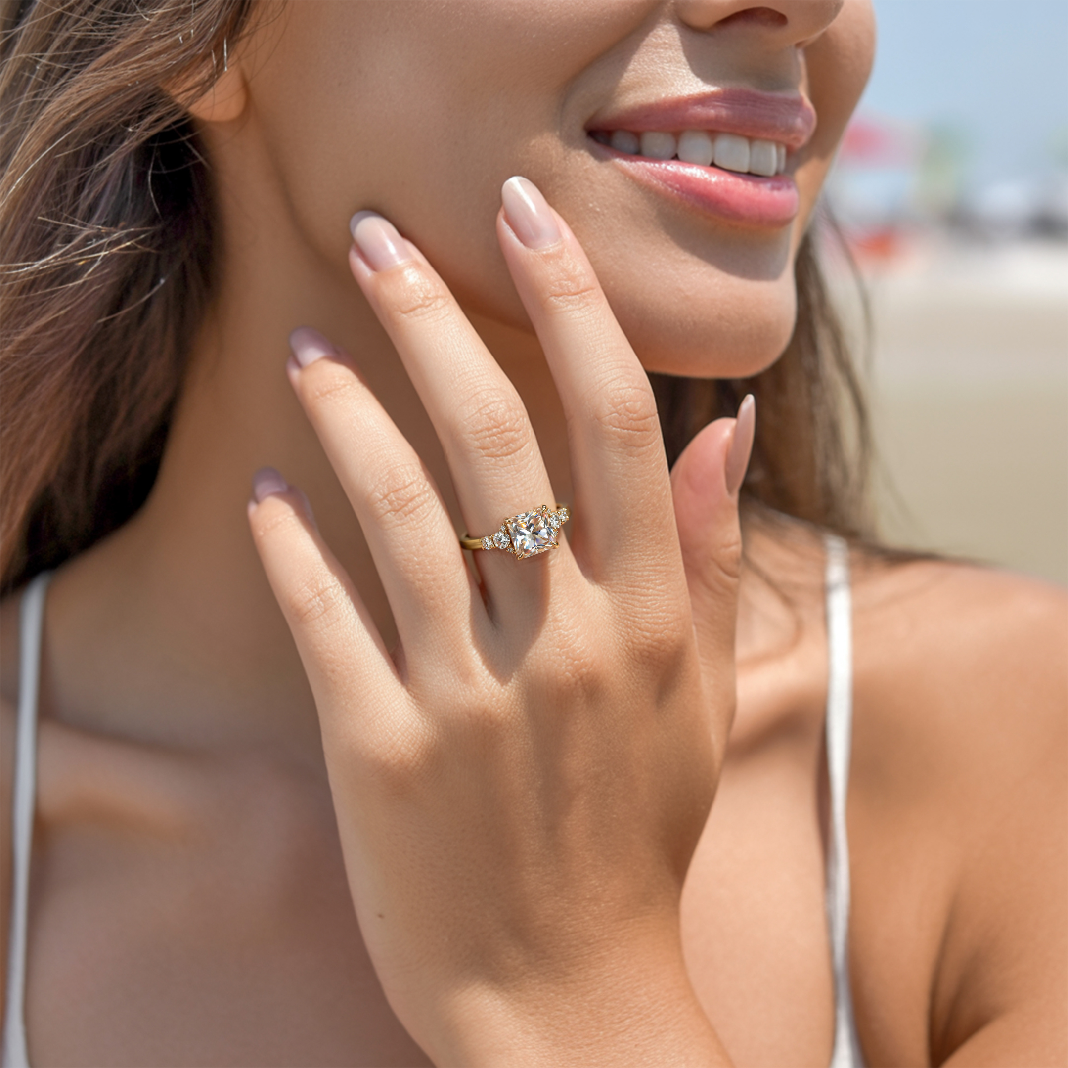 The Bella Jewel Princess Cut Moissanite Ring
