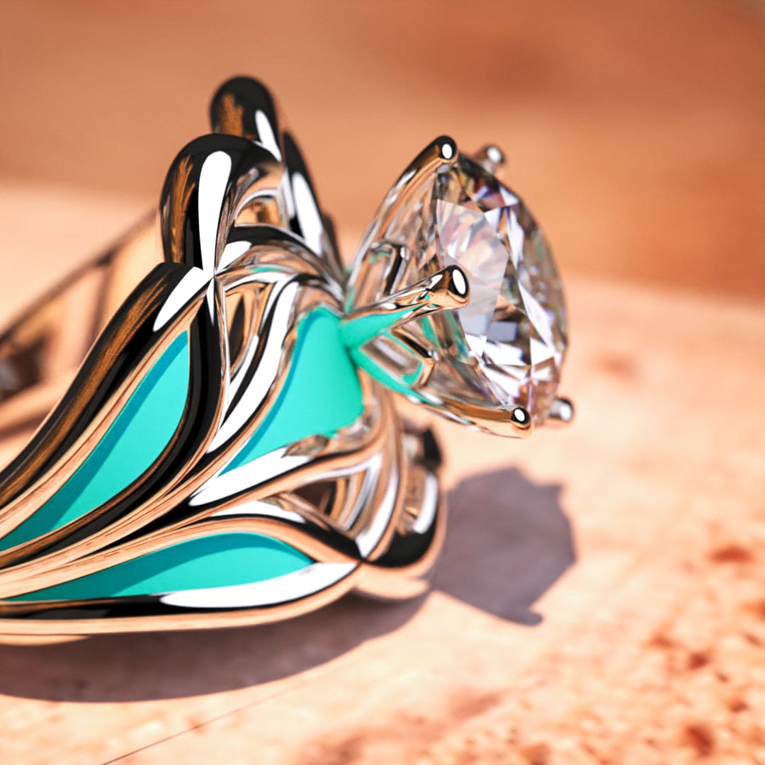 The Ocean Star: anillo de diamantes éticos - Plata de ley S925
