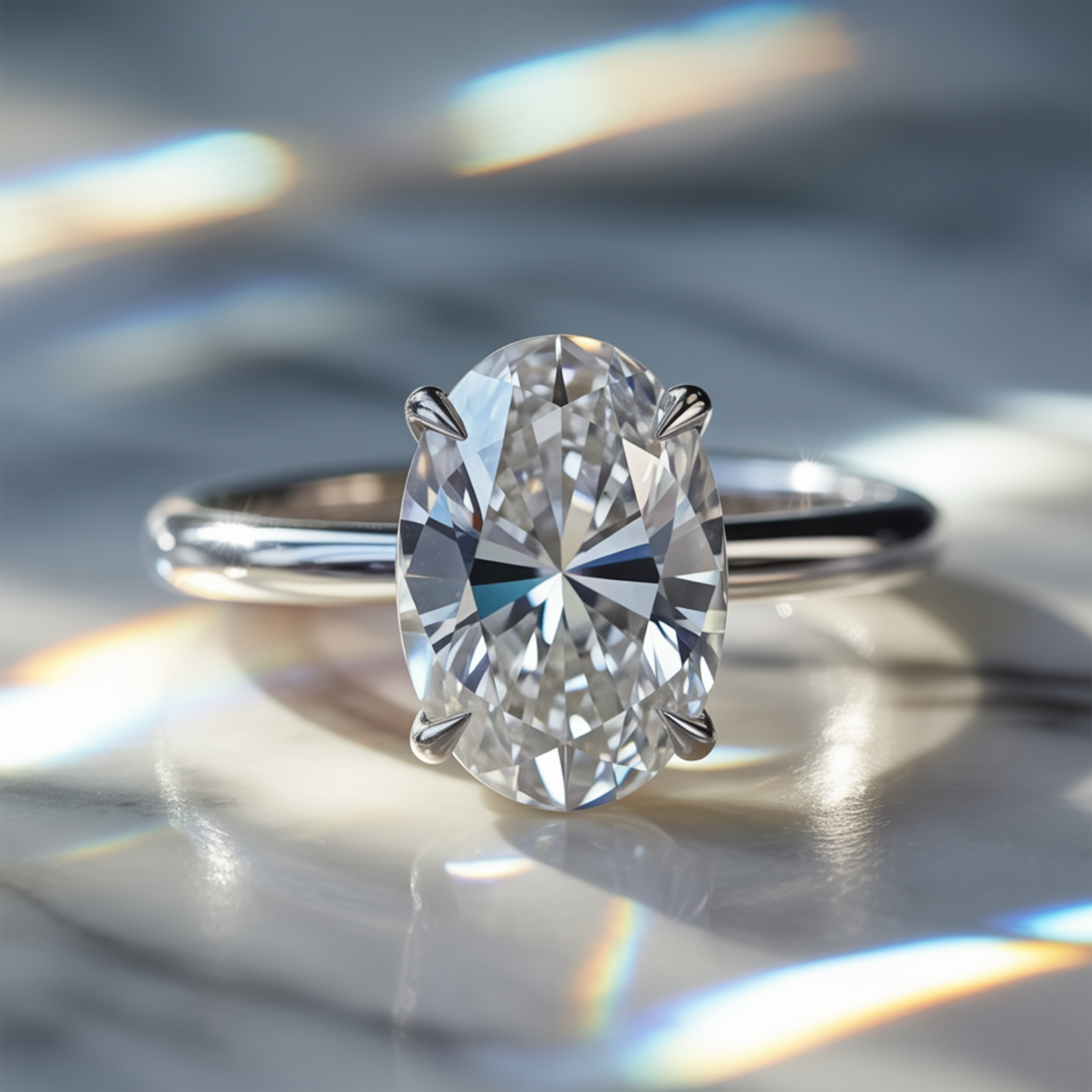 The Opaline - Solitaire Moissanite Ring
