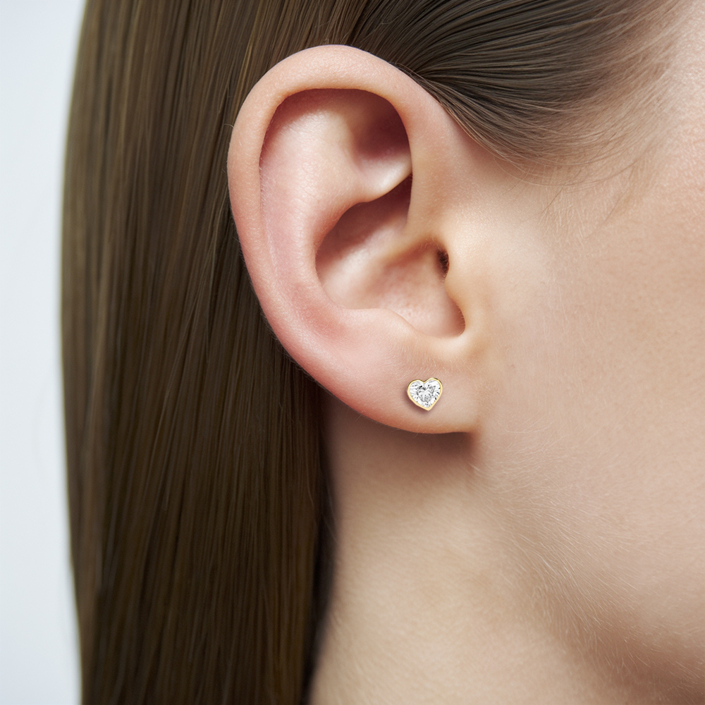 Heart Shaped Stud Earrings