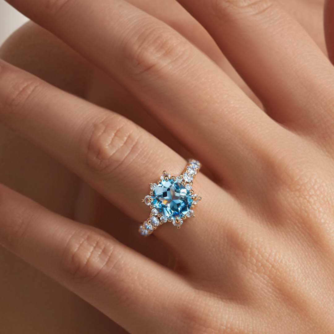 The Caterina Cushion Cut Moissanite Ring