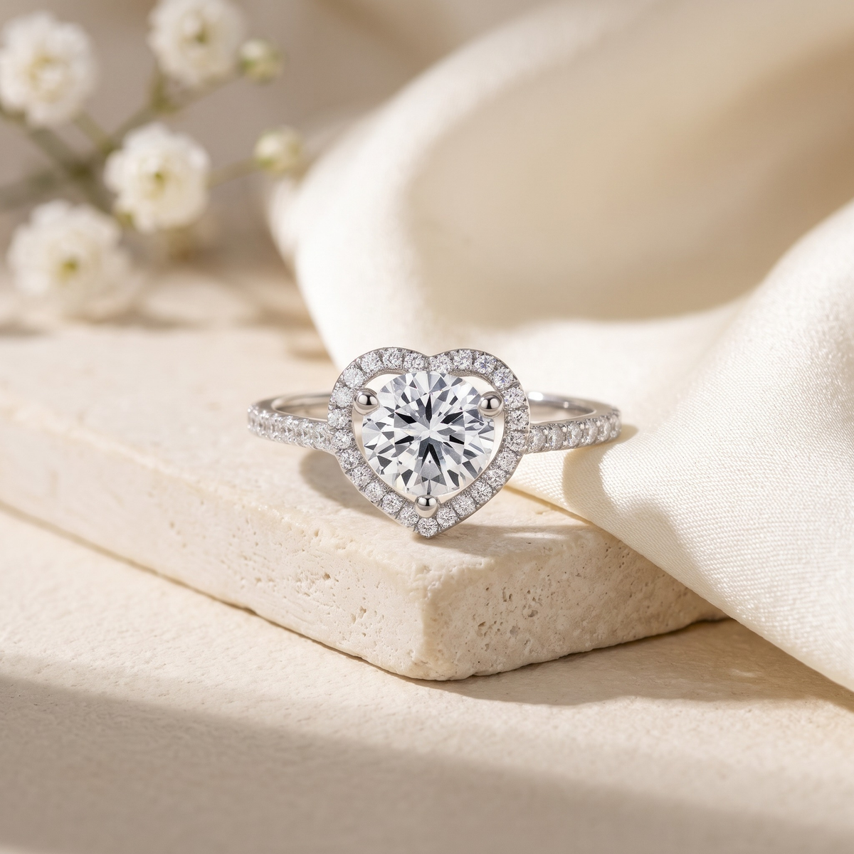 The Heartfelt Heart Ring — Silver hero
