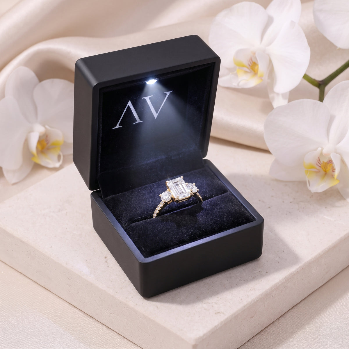 AI0009-EME-2CT-PAVE-3STN - Premium LED Gift Box Presentation