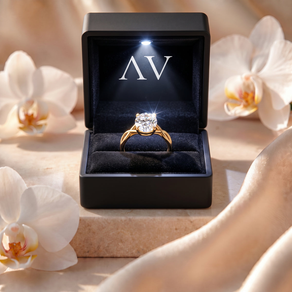 AI0009-OVA-2CT-TWIST-SOLIT - Premium LED Gift Box Presentation