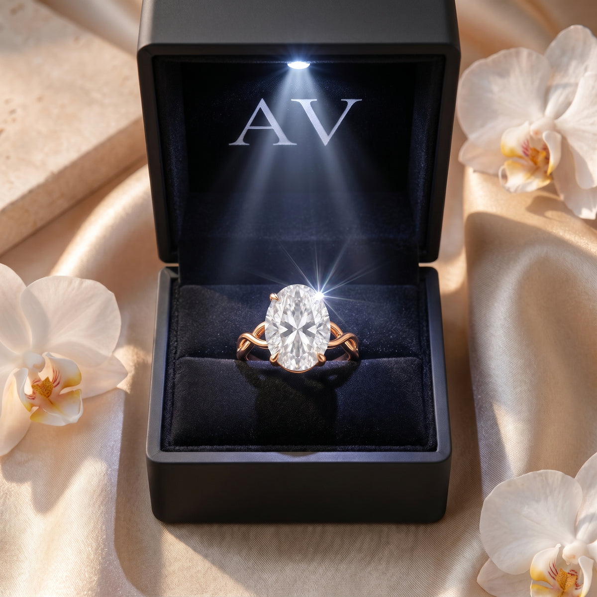 AI0009-OVA-5CT-TWIST-SOLIT - Premium LED Gift Box Presentation
