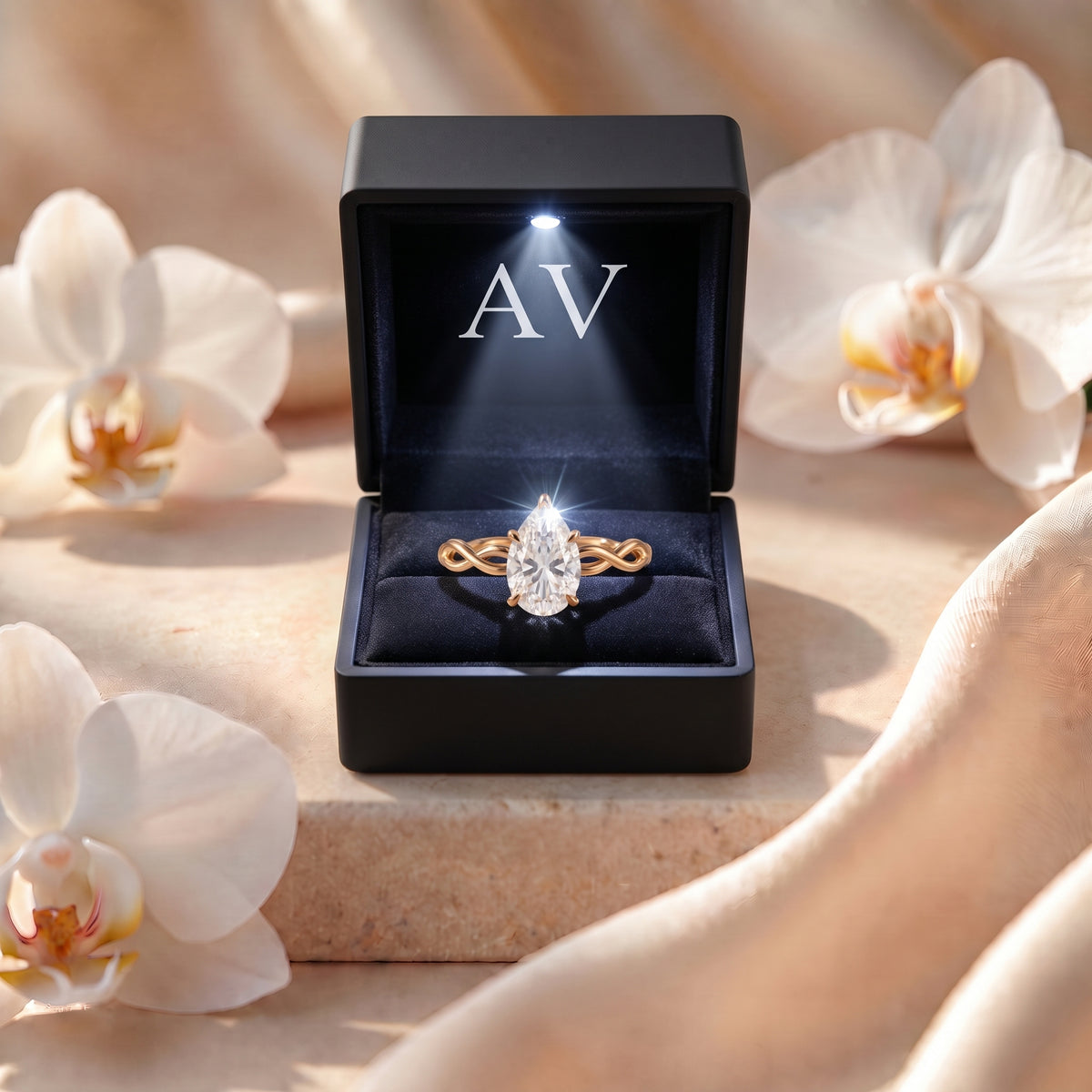 AI0009-PEA-2CT-TWIST-SOLIT - Premium LED Gift Box Presentation