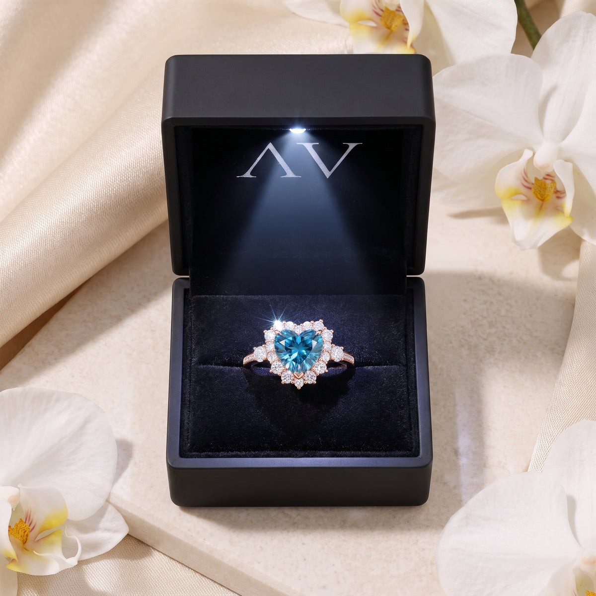 AI0010-HEA-3CT-PAVE-SOLIT - Premium LED Gift Box Presentation