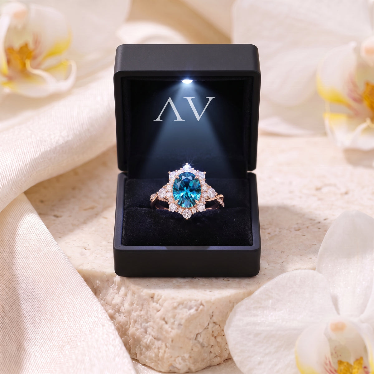 AI0010-OVA-1.5CT-TWIST-SOLIT - Premium LED Gift Box Presentation