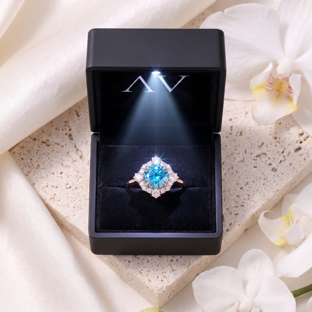 AI0010-ROU-1.5CT-PLAIN-SOLIT - Premium LED Gift Box Presentation