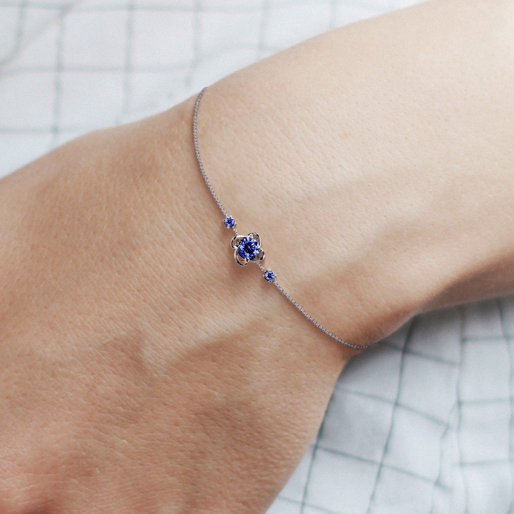 December Tanzanite Birthstone Bracelet - S925 Sterling Silver