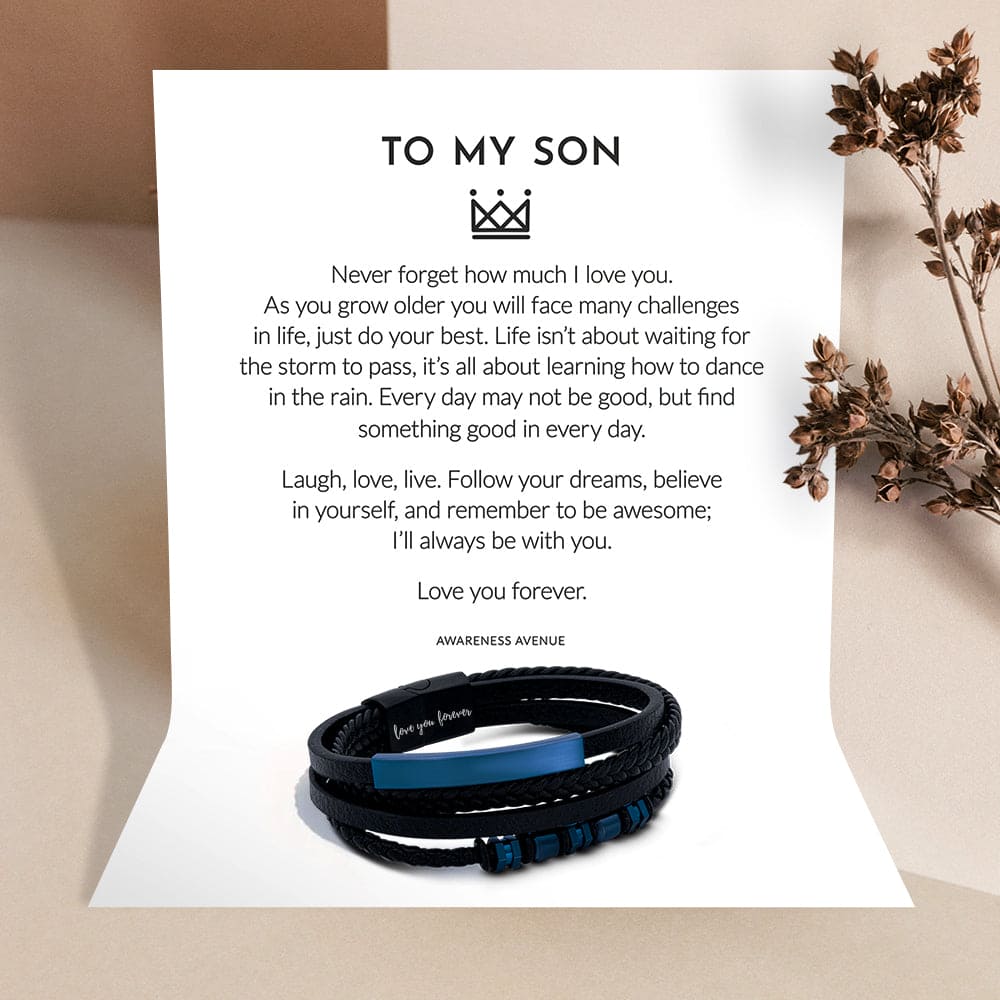 To My Son | Love You Forever | Leather Bracelet