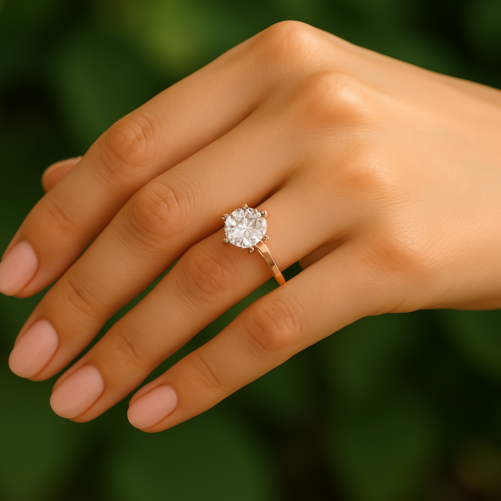 0.3CT Round Brilliant Cut Moissanite Ring