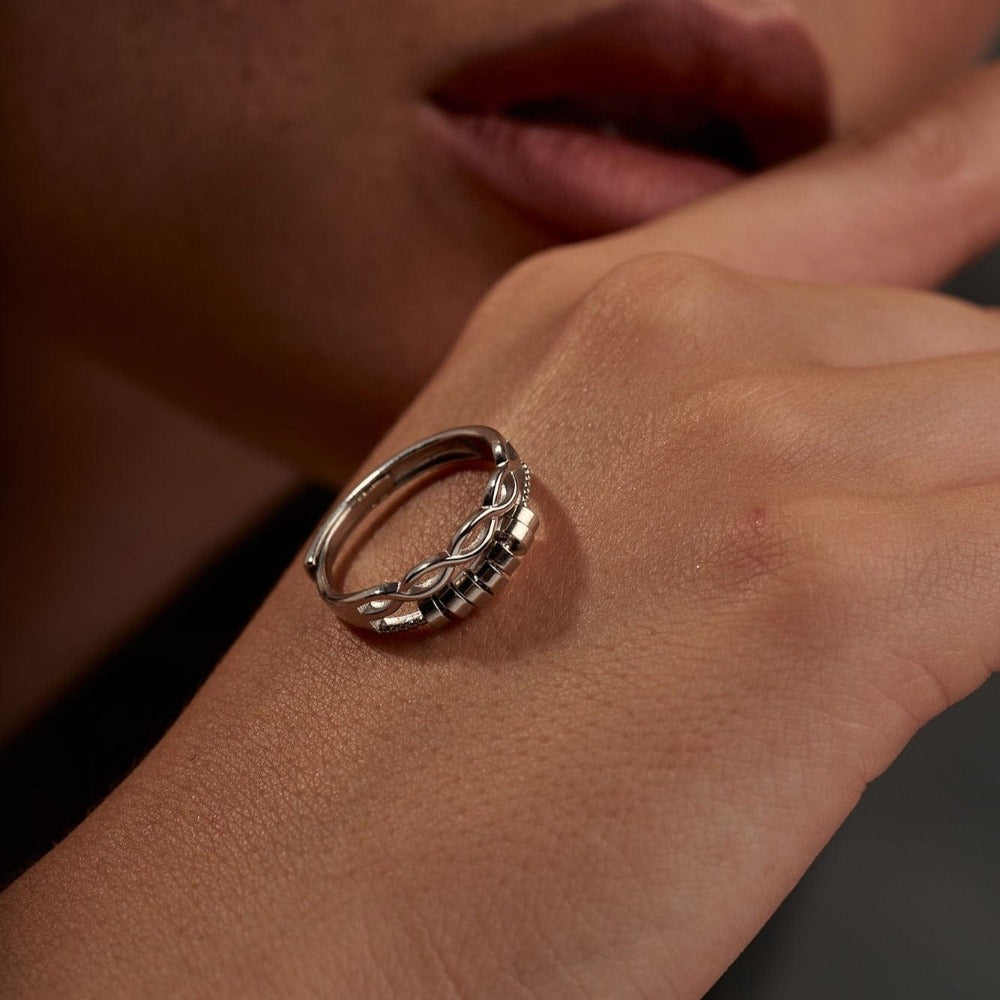 Anillo antiestrés relajante Serenata - Plata de ley
