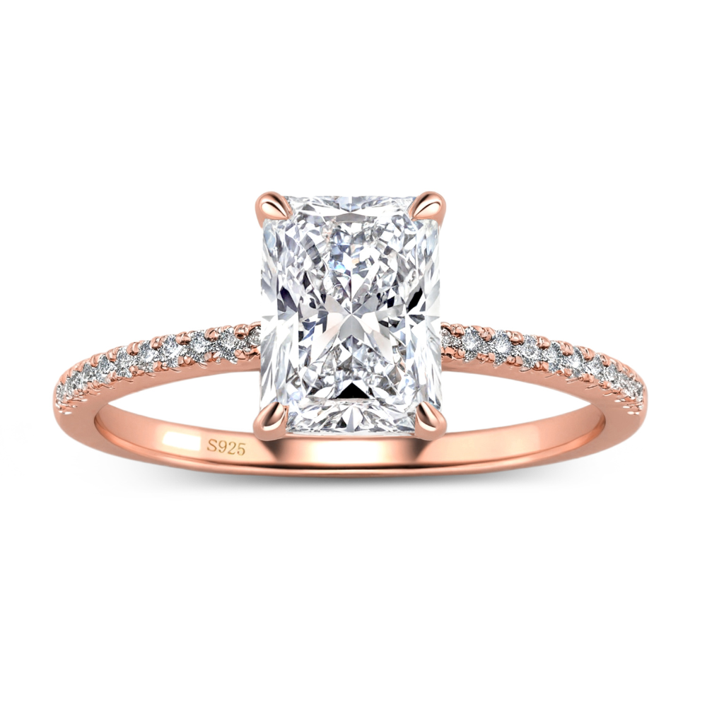 3CT Radiant Cut Moissanite Eternity Ring