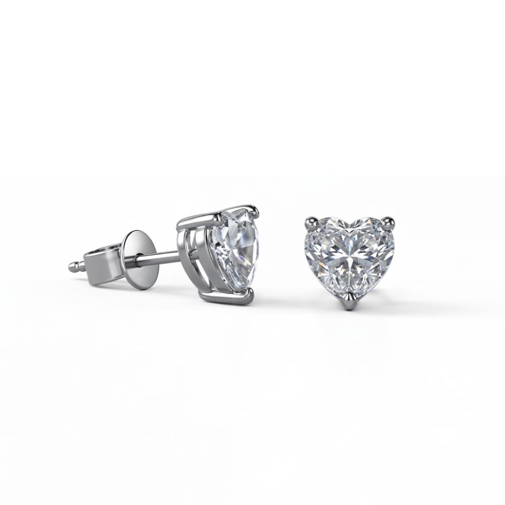 Heart Shaped Diamond Earrings