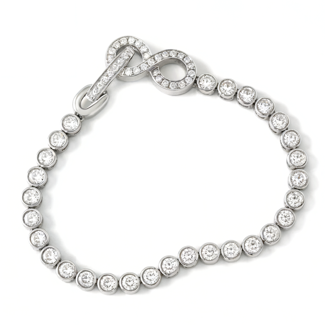 Pulsera Infinity con moissanita enlazada
