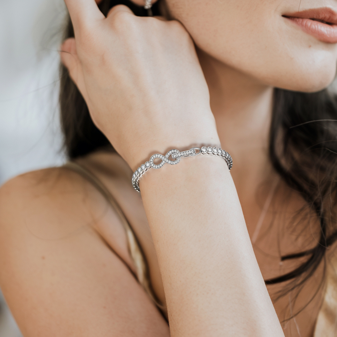 Linked Moissanite Infinity Bracelet