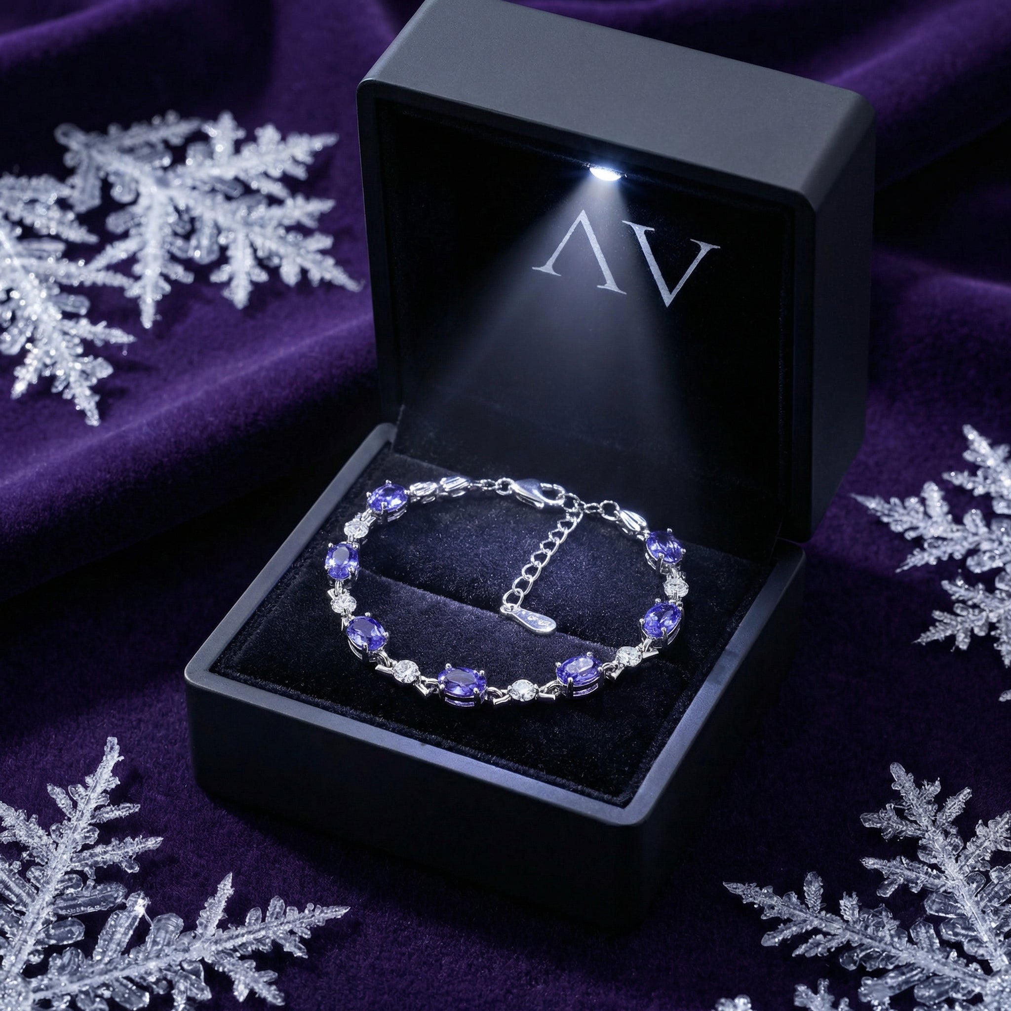 YLQ4162-DEC-tanzanite - Premium LED Gift Box Presentation