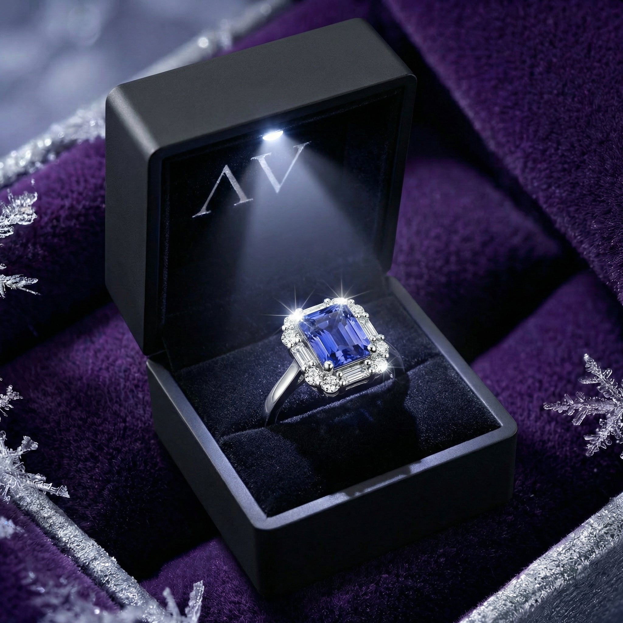 YLQ4184-DEC-tanzanite - Premium LED Gift Box Presentation