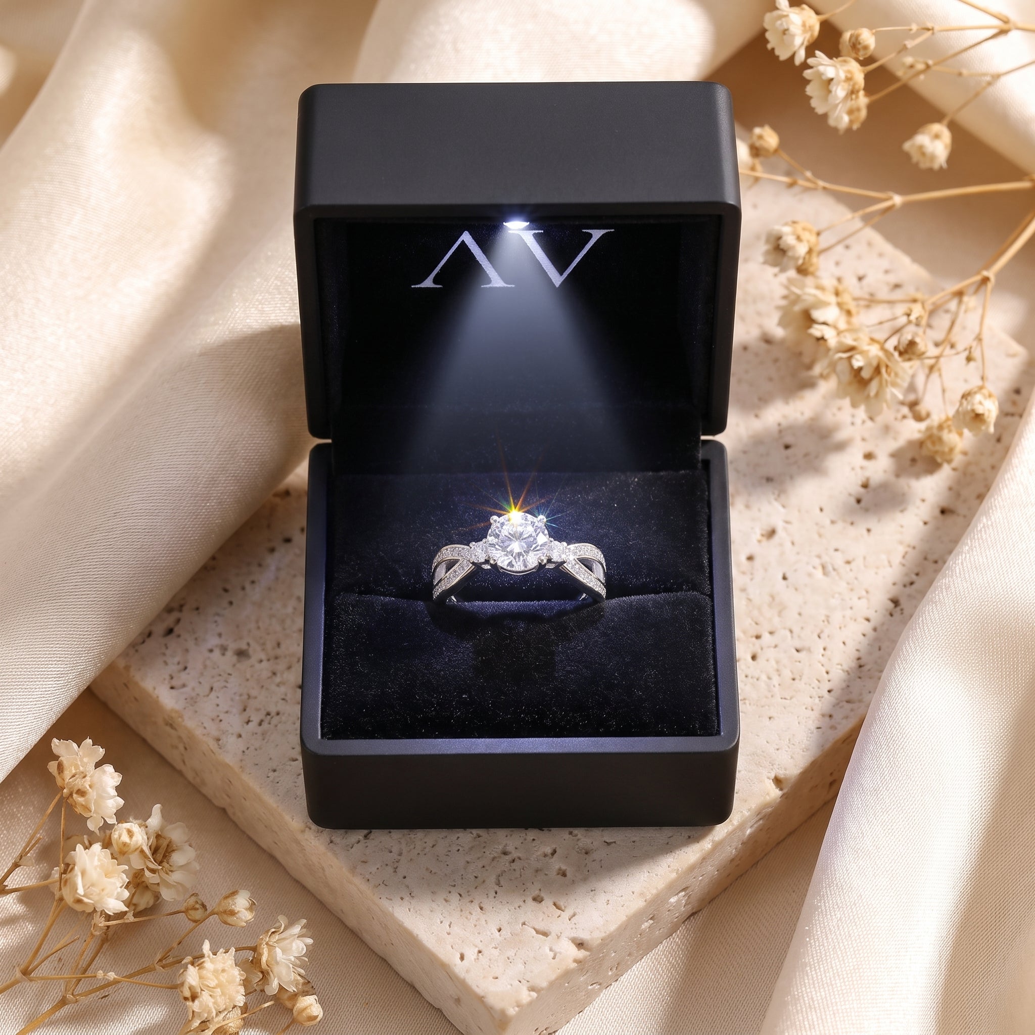 YLQ4590-rings - Premium LED Gift Box Presentation