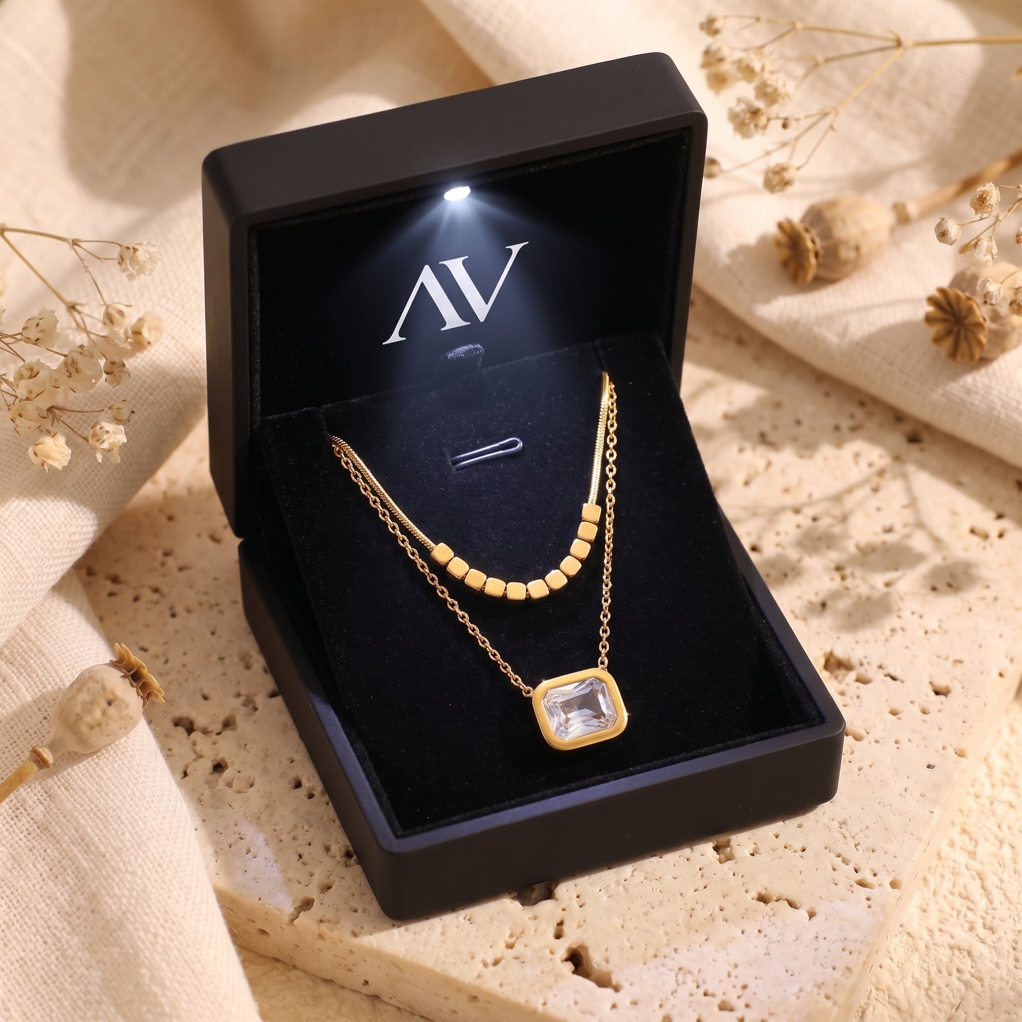 YLQ49075-NECKLACE - Premium LED Gift Box Presentation
