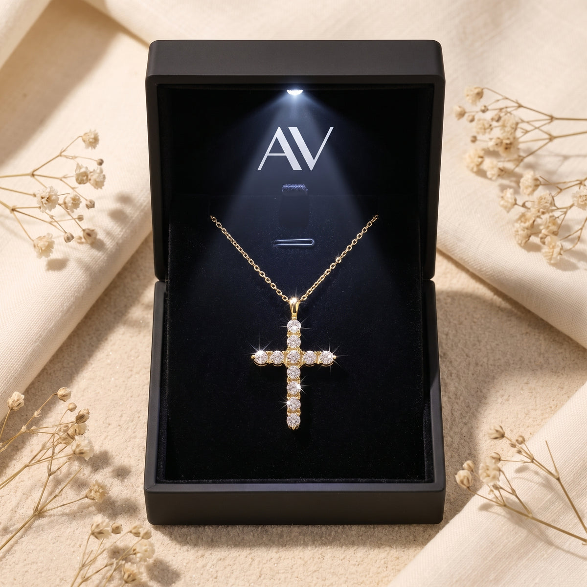 YLQ49551-cross necklace - Premium LED Gift Box Presentation