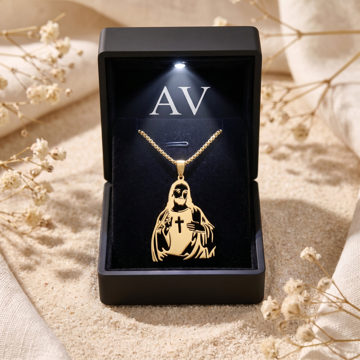 YLQ49666-cross necklace - Premium LED Gift Box Presentation
