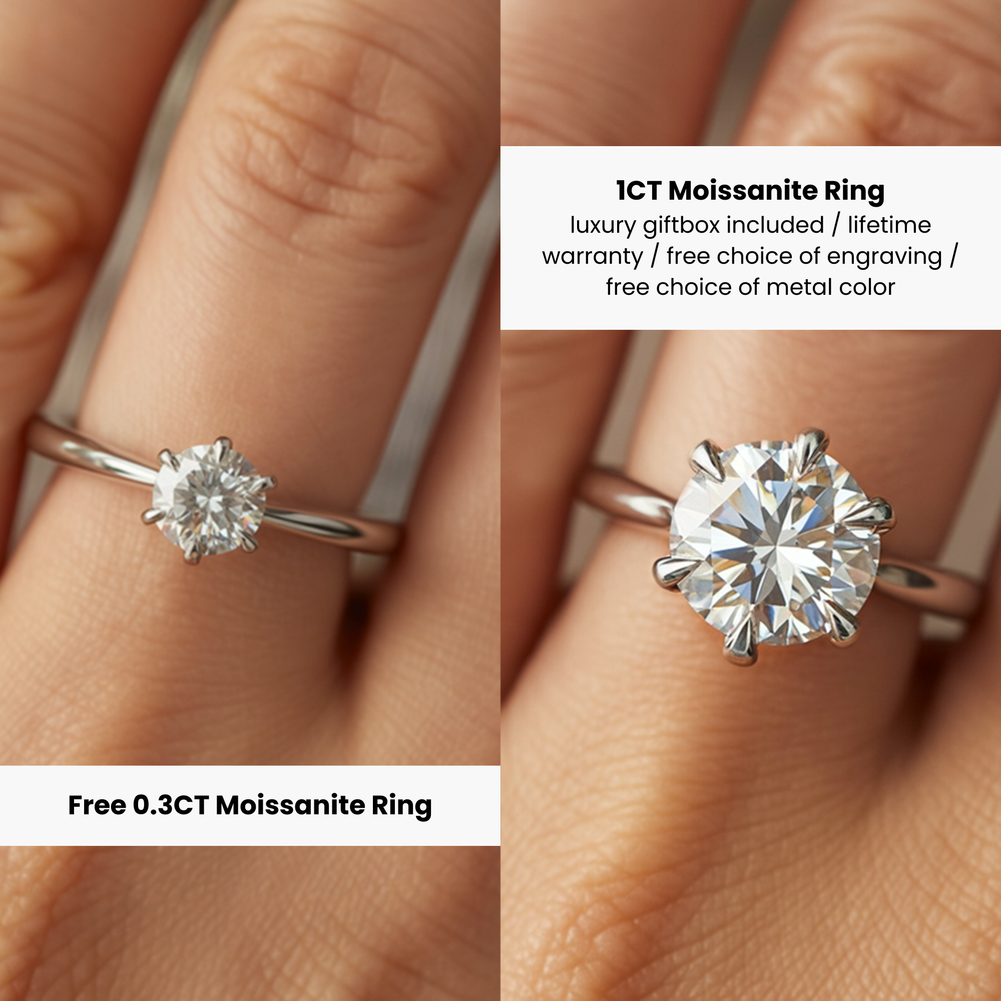 Free 0.3CT Moissanite Ring