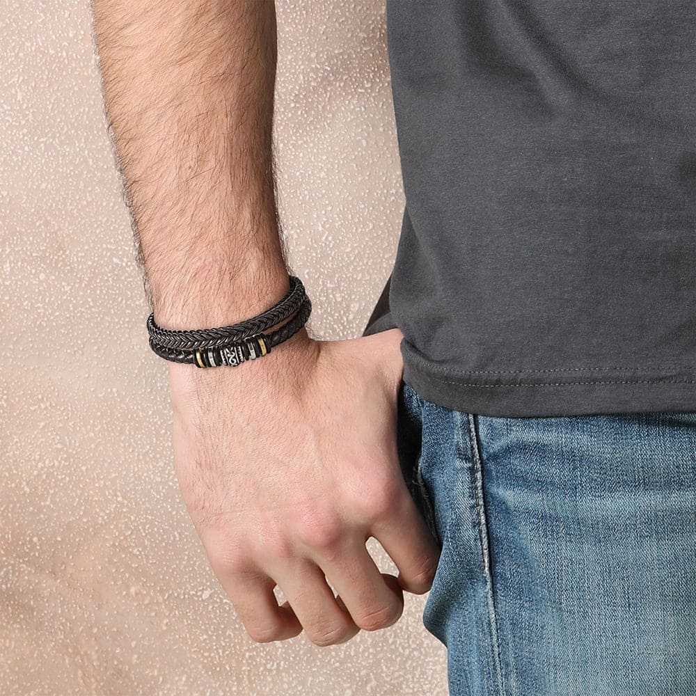 To My Grandson | Love You Forever | Leather Braid Bracelet