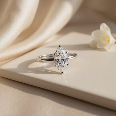 1CT Marquise Cut Solitaire Moissanite Ring — Hero video (10 seconds)
