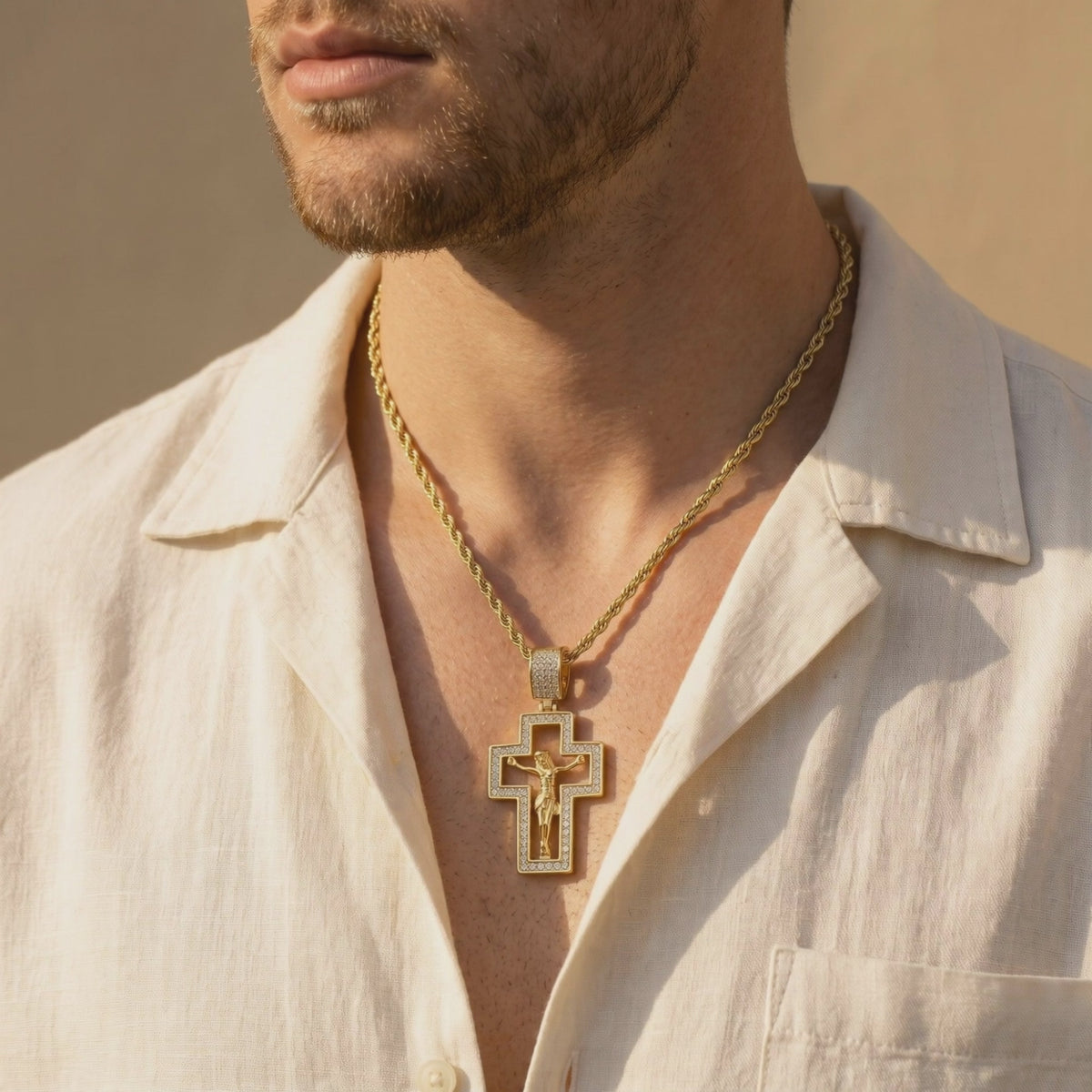 YLQ49698-cross necklace lifestyle video